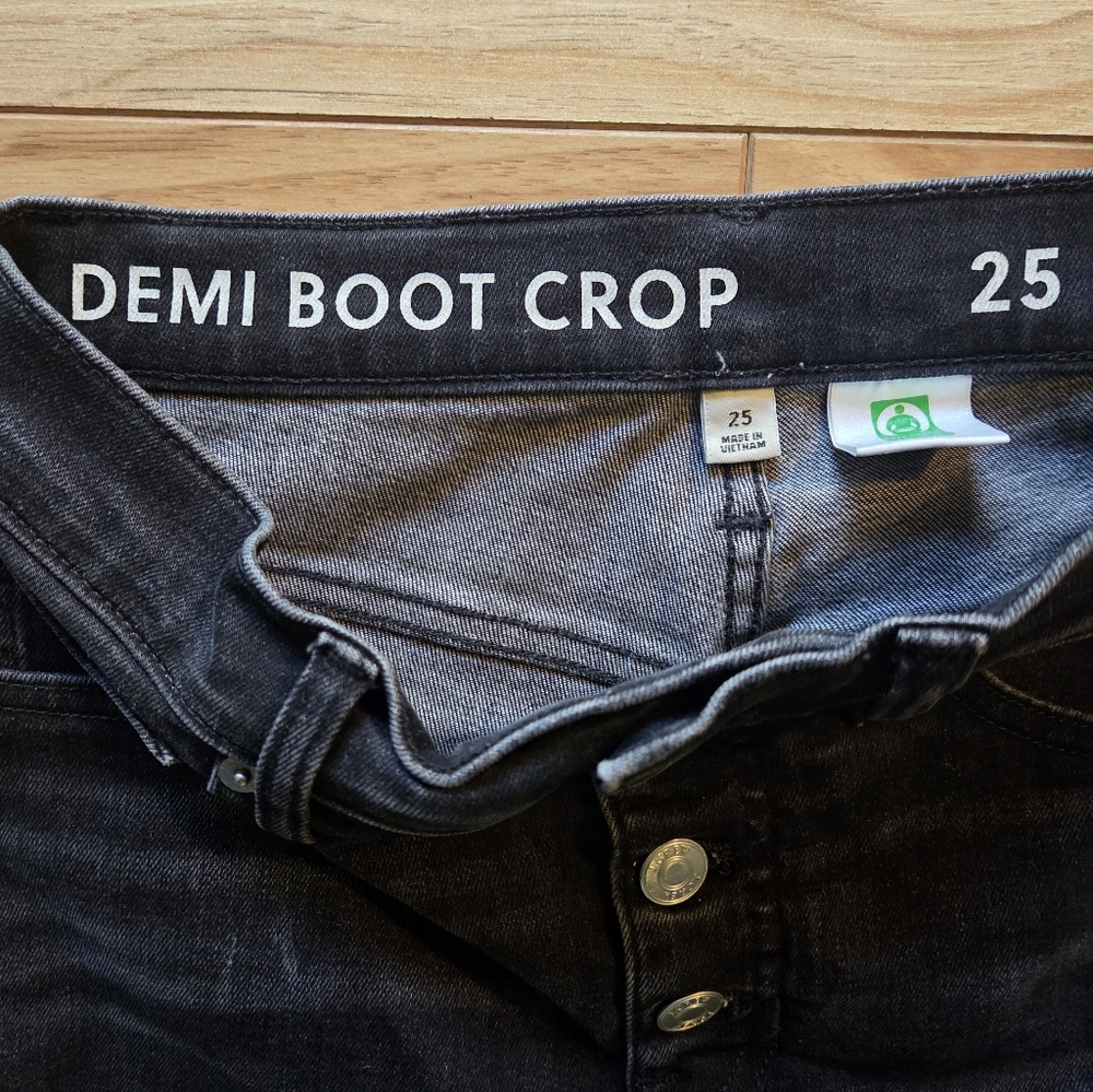 J. Crew Billie Demi Boot Crop Jeans  Black 25 - Picture 3 of 8
